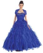 May Queen - Lk26 Beaded Pleated Ruffled Ballgown