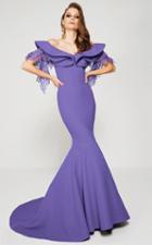 Mnm Couture - 2365 Layered Off Shoulder Mermaid Dress