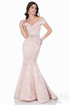 Terani Evening - Elegant Tonal Brocade Off The Shoulder Mermaid Gown 1622m1785