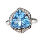 Mabel Chong - Swiss Blue Topaz And Pave Diamond Ring