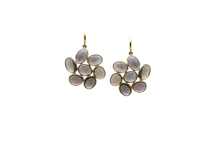 Tresor Collection - Labradorite Flora Earring In 18k Yellow Gold