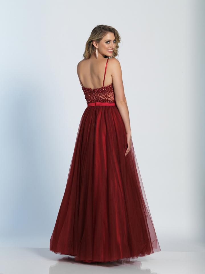 Dave & Johnny - A5273 Sequined Straight Tulle Gown