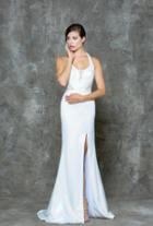 Glow By Colors - G651 Halter Sleeveless Long Dress With Slit