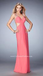 La Femme - 22729 Bejeweled V-neck Dress