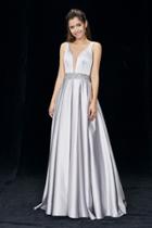 Angela And Alison - 81016 Plunging Sweetheart Ornate Waist A-line Gown
