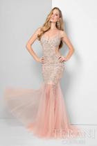 Terani Prom - Ravishing Crystal-encrusted V-neck Mermaid Gown 1712p2492