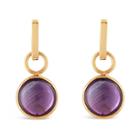 Tresor Collection - Amethyst Simple Rd Double Sided Cabochon Interchangeabe Earring In 18k Yellow Gold