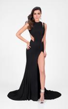 Terani Couture - Sleek High Neck Jersey Mermaid Dress 1713p2550