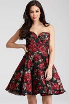 Jovani - 55633 Strapless Floral Sweetheart Cocktail Dress