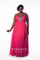 Sydney's Closet - Sc7071 Plus Size Dress In Raspberry