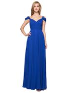 Glow By Colors - G736l V-neck Chiffon A-line Dress