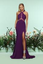 Zoey Grey - 31150 Fitted Halter Lace Evening Gown