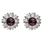 Ben-amun - Velvet Glamour Floral Crystal Clip Earrings
