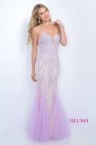 Blush - Embellished Sweetheart Tulle Trumpet Gown 11095