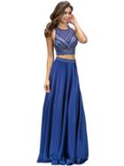 Dancing Queen - Elegant Two Piece Embellished Halter Bodice Dress 9337xl