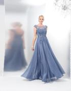 Marsoni By Colors - M116 Romantic Lace Illusion Evening Gown