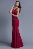 Aspeed - L1976 Embellished Illusion Halter Prom Trumpet Dress
