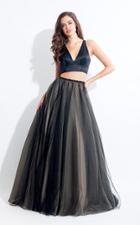 Rachel Allan - 6065 Two Piece Plunging V Neck Gown