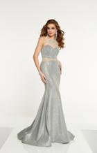 Panoply - 14889 Beaded Faux Two-piece Trumpet Gown