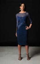 Daymor Couture - Quarter Sleeve Sheer Cocktail Dress 506