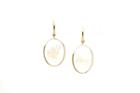 Tresor Collection - 18k Yellow Gold Earring With Rainbow Moonstone Smooth Oval