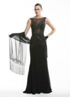 Sue Wong - N5437 Sleeveless Dress In Black