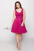 Milano Formals - Sleeveless Cowl Neck Flare Short Dress E1520