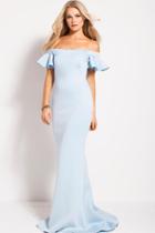Jovani - 55563 Butterfly Sleeve Off Shoulder Long Gown