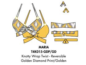 Nicolita Swimwear - New! Knotty Wrap Twist Reversible Bikini Top In Golden