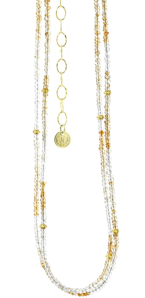 Nina Nguyen Jewelry - November Citrine Birthstone Harmony Long Vermeil Necklette