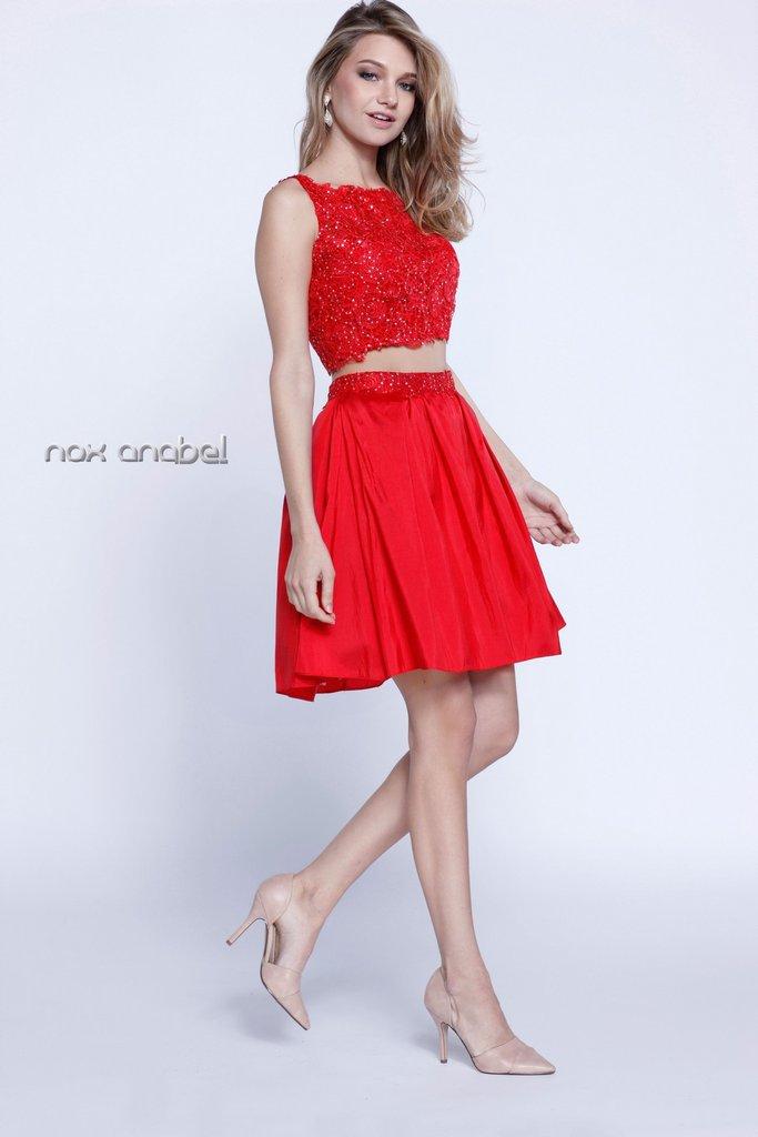 Nox Anabel - Embellished Bateau Neck Dress 6054