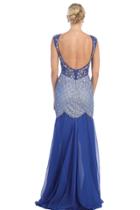 May Queen - Long Cap Sleeve Open Back Dress Rq7212