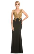 Lara Dresses - 32611 In Navy/gold