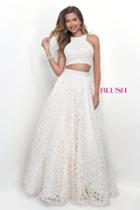 Blush - Two-piece Bead Embellished Organza Ball Gown 5600