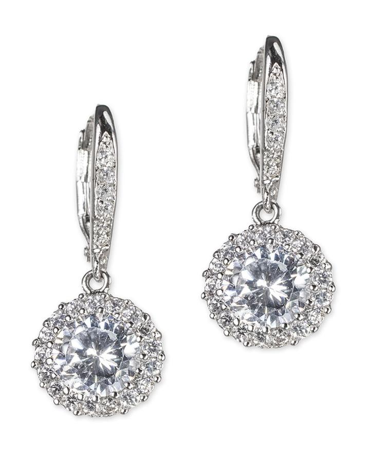 Cz By Kenneth Jay Lane - Classic Round Drop Pierced Earring