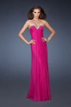 La Femme - 18543 Strapless Sweetheart Crystal Edge Evening Dress