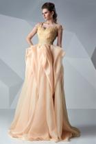 Mnm Couture - G0656 Cap Sleeve Origami A-line Evening Gown