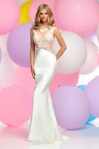 Zoey Grey - Embroidered Illusion High Neck Dress 31090