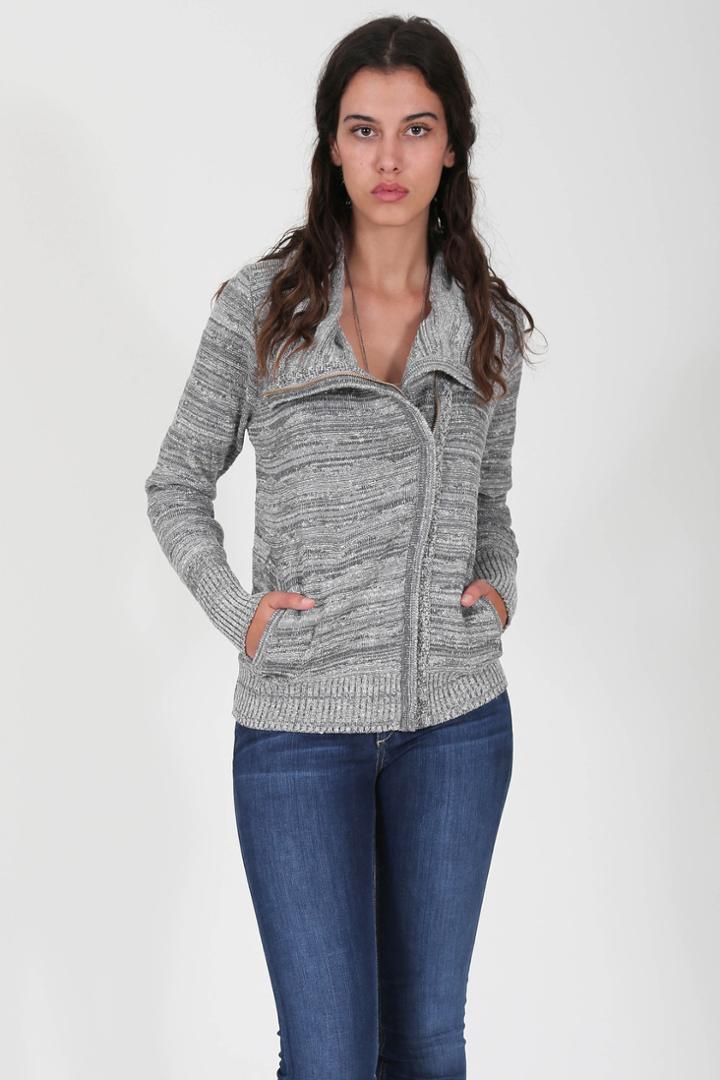 Goddis - Gwen Knit Jacket In Stormy Mix