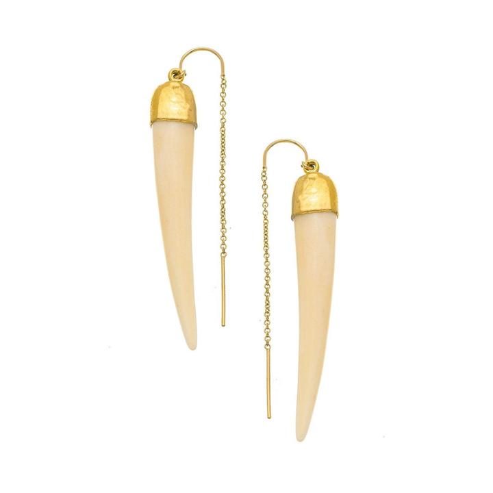 Heather Hawkins - Bone Tusk Thread Thru Earrings
