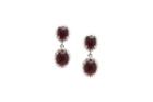 Tresor Collection - 18k White Gold Earring With Ruby & White Sapphire Style 1