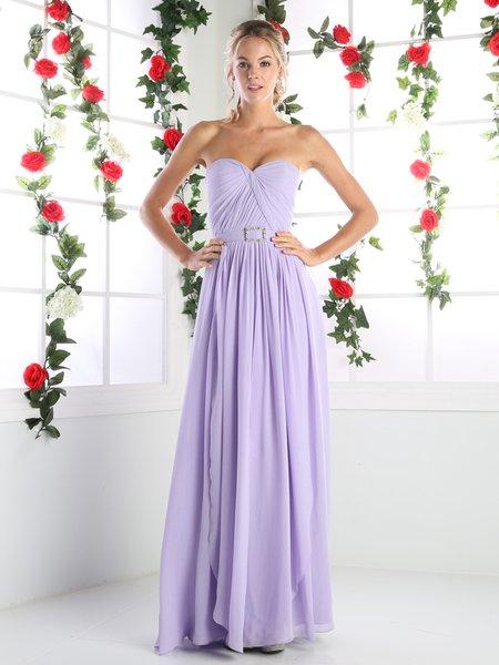 Cinderella Divine - Strapless Twined Front Chiffon Long Gown