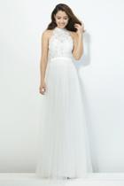 Angela And Alison - 81097 Lace High Halter A-line Dress