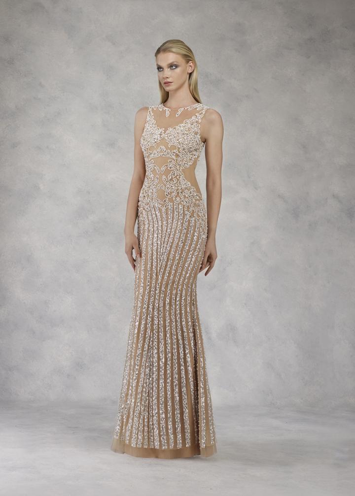 Janique - 17007 Embellished Jewel Sheath Dress
