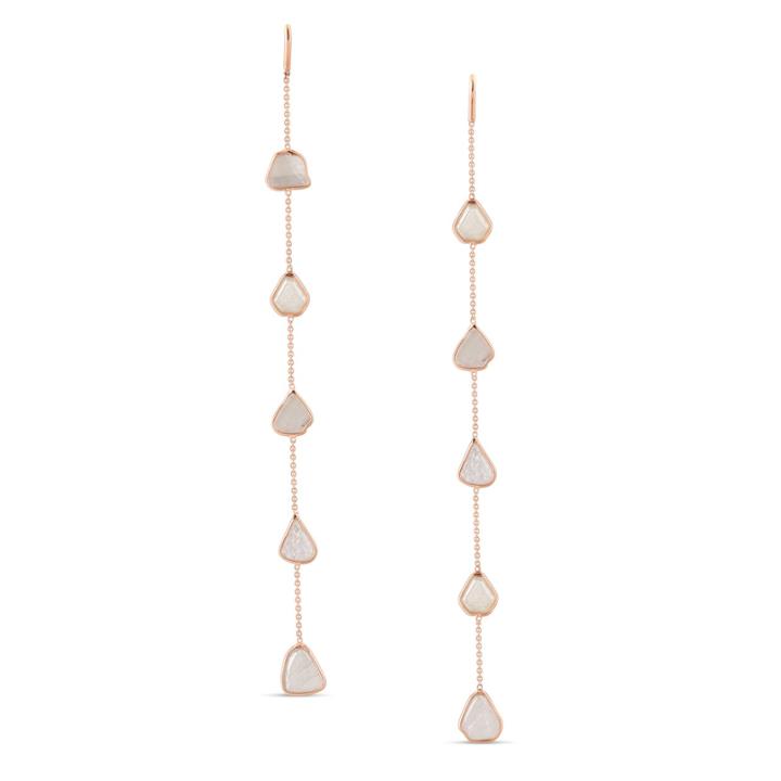 Tresor Collection - Organic Diamond Slice Earrings In 18k Rose Gold