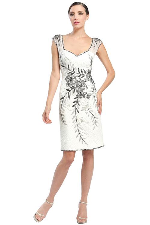 Sue Wong - N4524 Sleeveless Dress In White