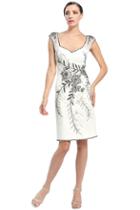 Sue Wong - N4524 Sleeveless Dress In White