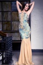 Baccio Couture - Lara - 2783 Painted Long Mesh Dress