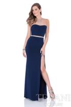 Terani Evening - Alluring Crystal Accented Illusion Bib Neck Sheath Gown 1615p1297a