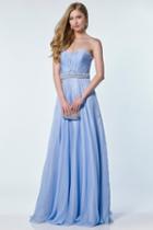 Alyce Paris - 1146 Embellished Ruched A-line Chiffon Dress